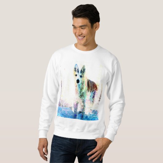 weißer Wolf Sweatshirt (Vorne ganz)