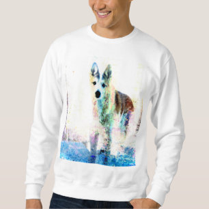 weißer Wolf Sweatshirt