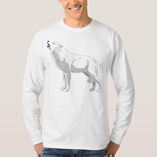 Weißer Wolf T-Shirt (Vorderseite)
