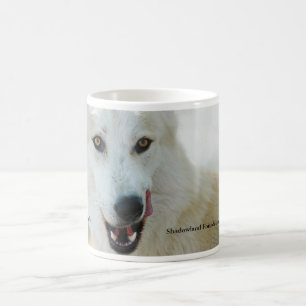 Weißer Wolf-Tasse Kaffeetasse