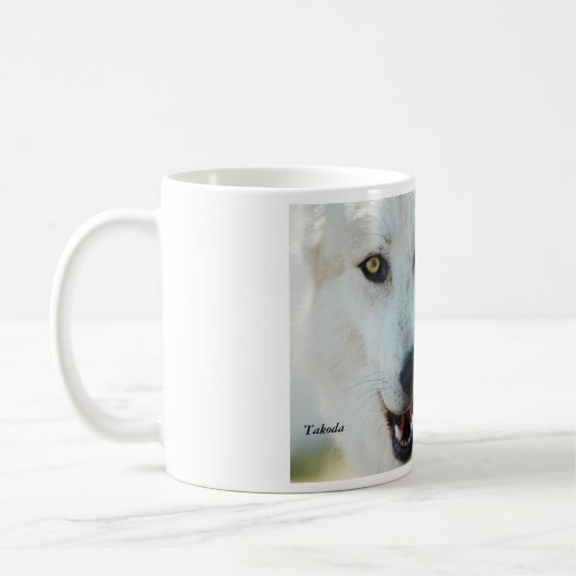Weißer Wolf-Tasse Kaffeetasse (Links)