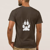 Weißer Wolf-Tatzen-Druck-Silhouette T-Shirt (Rückseite)