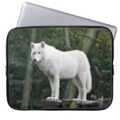 Weißer Wolf-Tier-Laptop-Hülse Laptopschutzhülle (Vorderseite)