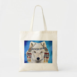 Weißer Wolf Tragetasche