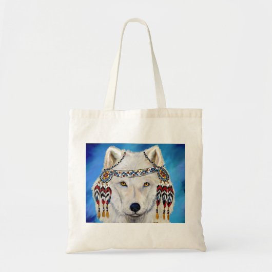 Weißer Wolf Tragetasche (Vorne)
