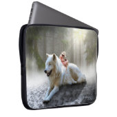 Weißer Wolf und Kind Laptopschutzhülle (Vorne Rechts)