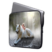 Weißer Wolf und Kind Laptopschutzhülle (Vorderseite Links)