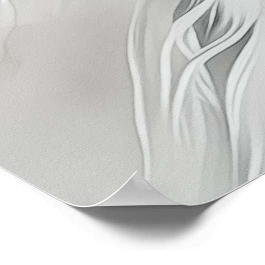 Weißer Wolf und Mädchen Poster (Ecke)