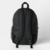 Weißer Wolf Vintage Boho Waldlandschaft Bedruckter Rucksack (Rückseite)