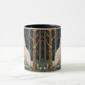 Weißer Wolf Vintage Boho Waldlandschaft  Tasse (Zentrum)