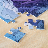 Weißer Wolf Winter unter magischem Sternenhimmel Puzzle (Seite)