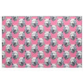 Weißer Wolfkopf-Muster-Design Rosa Stoff (Fat Quarter (45,7 x 55,9 cm))