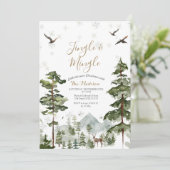 Weißer Wolle und Tierwälder Einladung (Stehend Vorderseite)