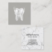 Weißer Zahn-graue zahnmedizinische Klinik des Quadratische Visitenkarte (Vorne/Hinten)