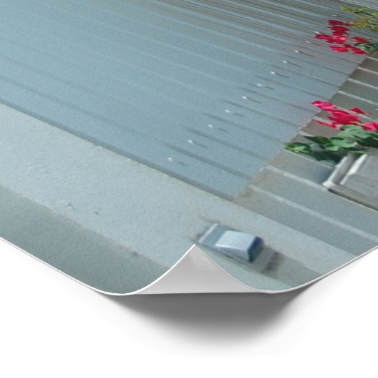 Weißer Zaun in Sint Maarten Poster (Ecke)