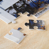 Weißer Zaun mit einem Bow-Puzzle Puzzle (Seite)