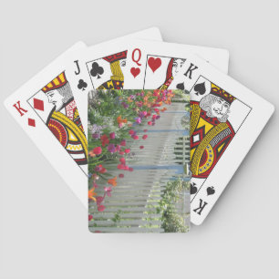 Weißer Zaun mit Tulips Spielkarten