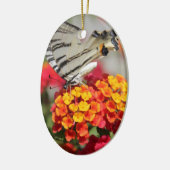 Weißer Zebra-Schmetterling Keramik Ornament (Links)