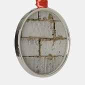Weißer Ziegelstein Silbernes Ornament (Rechts)