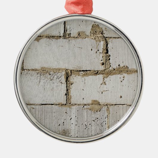 Weißer Ziegelstein Silbernes Ornament (Vorne)