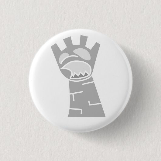 Weißer Zombie-Turm-Knopf Button (Vorderseite)