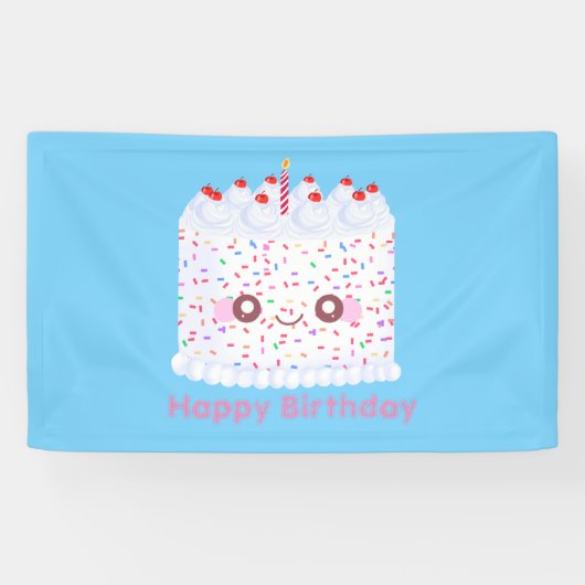 Weißer Zuckerguss Sprinkle Geburtstagstorte Banner (Horizontal)