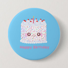 Weißer Zuckerguss Sprinkle Geburtstagstorte Button