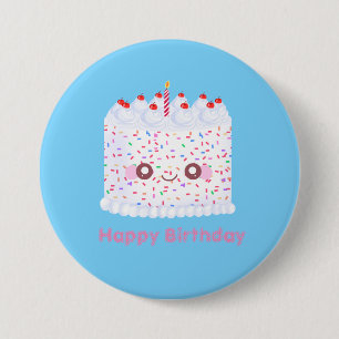 Weißer Zuckerguss Sprinkle Geburtstagstorte Button