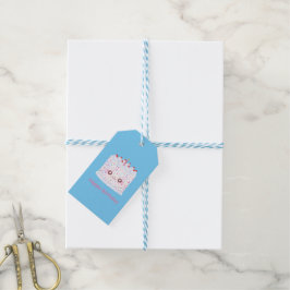Weißer Zuckerguss Sprinkle Geburtstagstorte Geschenkanhänger