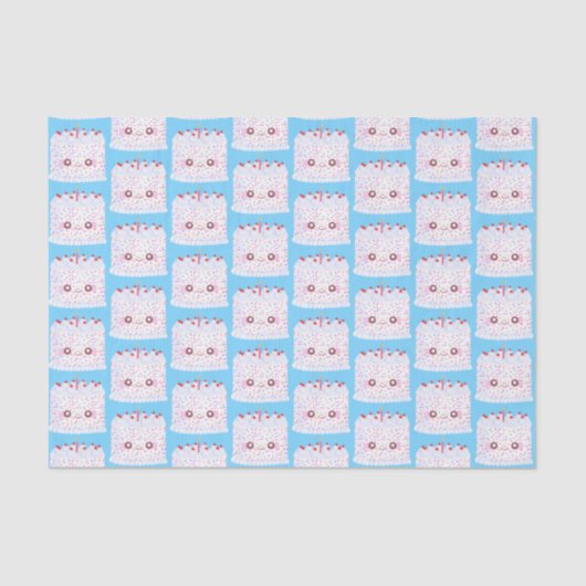 Weißer Zuckerguss Sprinkle Geburtstagstorte Seidenpapier (Vorderseite)