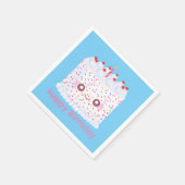 Weißer Zuckerguss Sprinkle Geburtstagstorte Serviette (Ecke)