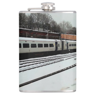 Weißer Zug Flachmann