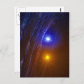Weißer Zwerg und Nova-Stern Postkarte (Vorne/Hinten)