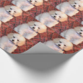 Weißer Zwergpudel-flaumiger Welpe Geschenkpapier (Ecke)