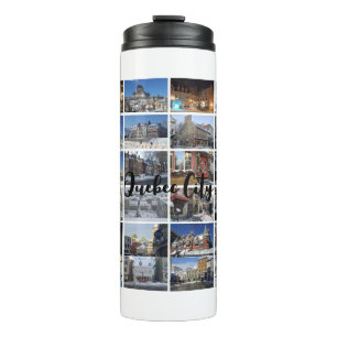 Weißes 36-Foto-Collage-Raster-Reise individuell Thermosbecher