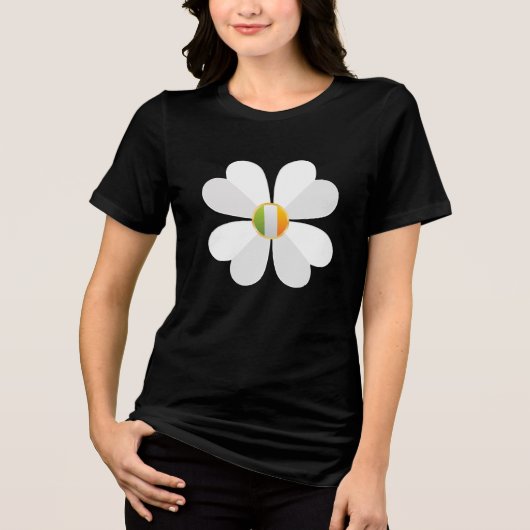 Weißes 4-Blatt-Kleeblatt Tri-Blend Shirt (Vorderseite)