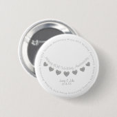 Weißes 60. Diamant Hochzeitssänger Button (Vorne & Hinten)