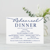 Weißes Abendessen mit elegantem Script-Probe Einladung (Stehend Vorderseite)