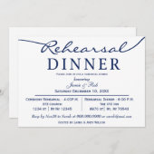 Weißes Abendessen mit elegantem Script-Probe Einladung (Vorne/Hinten)