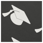 Weißes Abschluss-Hut-Schwarzes Stoff (Nahaufnahme)