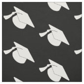 Weißes Abschluss-Hut-Schwarzes Stoff (Muster)