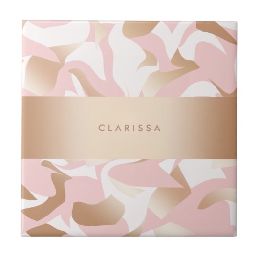 Weißes abstraktes Muster des eleganten modernen Fliese (Vorderseite)