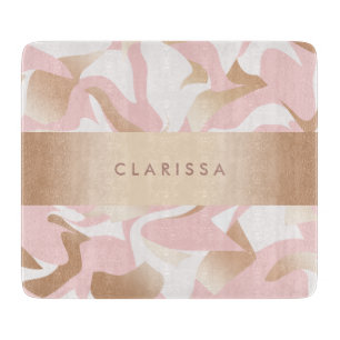 Weißes abstraktes Muster des eleganten modernen Schneidebrett