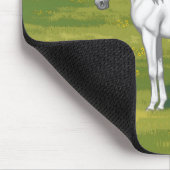Weißes ägyptisches Arabisches Pferd in Sommerweide Mousepad (Ecke)