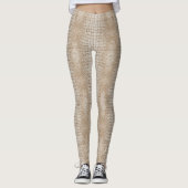 Weißes Alligator-Skin-Design auf Leggings (Vorderseite)