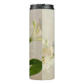 Weißes Alstromeria-Blume Thermosbecher (Rückseite)