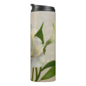 Weißes Alstromeria-Blume Thermosbecher (Nach rechts gedreht)
