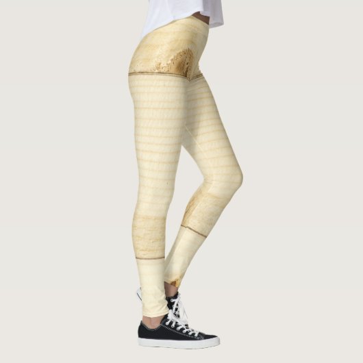 Weißes altes Holzmuster Leggings (Rechts)