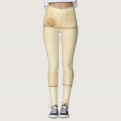 Weißes altes Holzmuster Leggings (Vorderseite)
