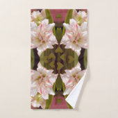 Weißes Amaryllis oder doppelblütiges Hippeastrum Badhandtuch Set (Handtuch)